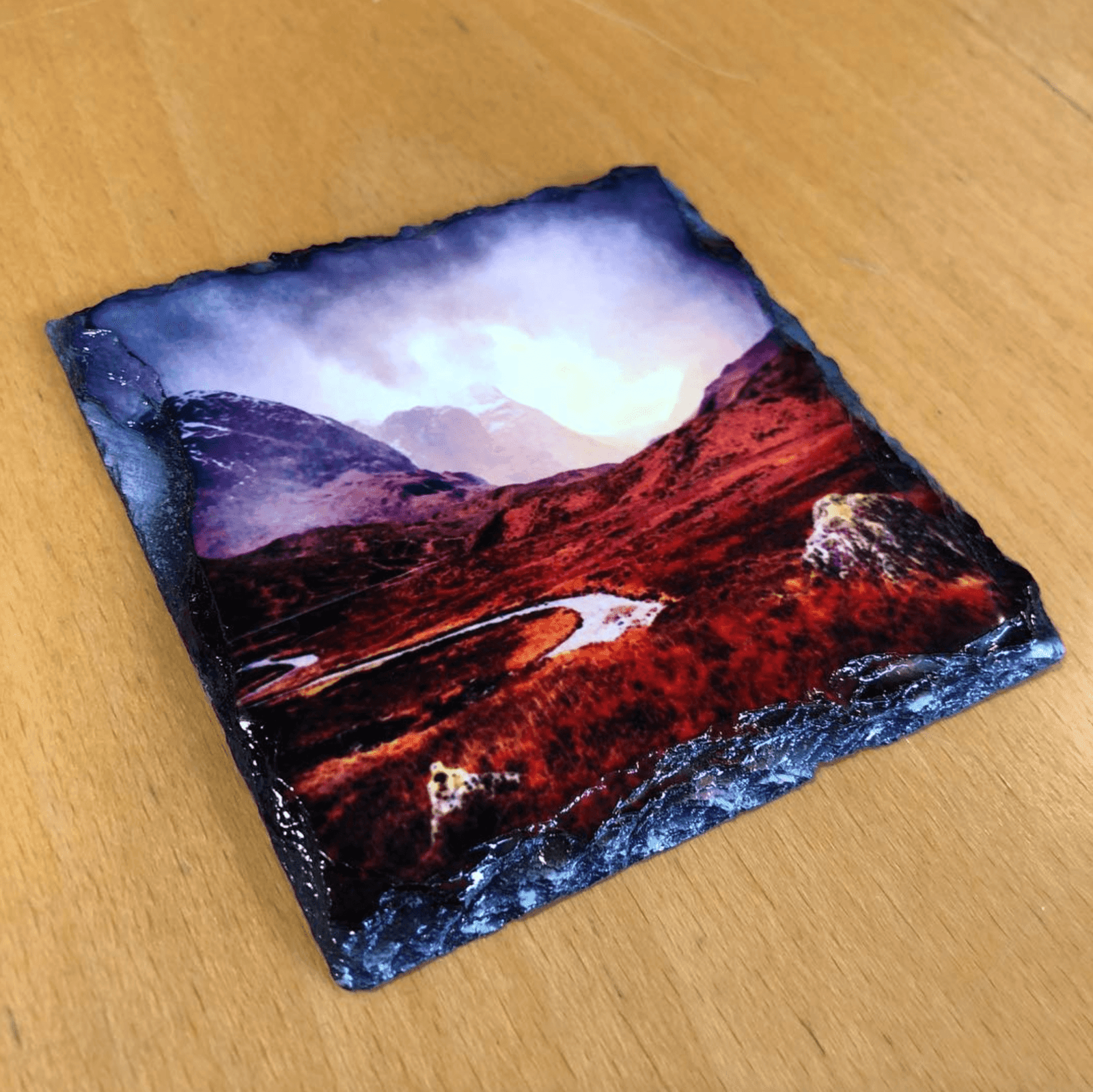 Sunset Over Gourock Slate Art-Slate Art-River Clyde Art Gallery-Paintings, Prints, Homeware, Art Gifts From Scotland By Scottish Artist Kevin Hunter