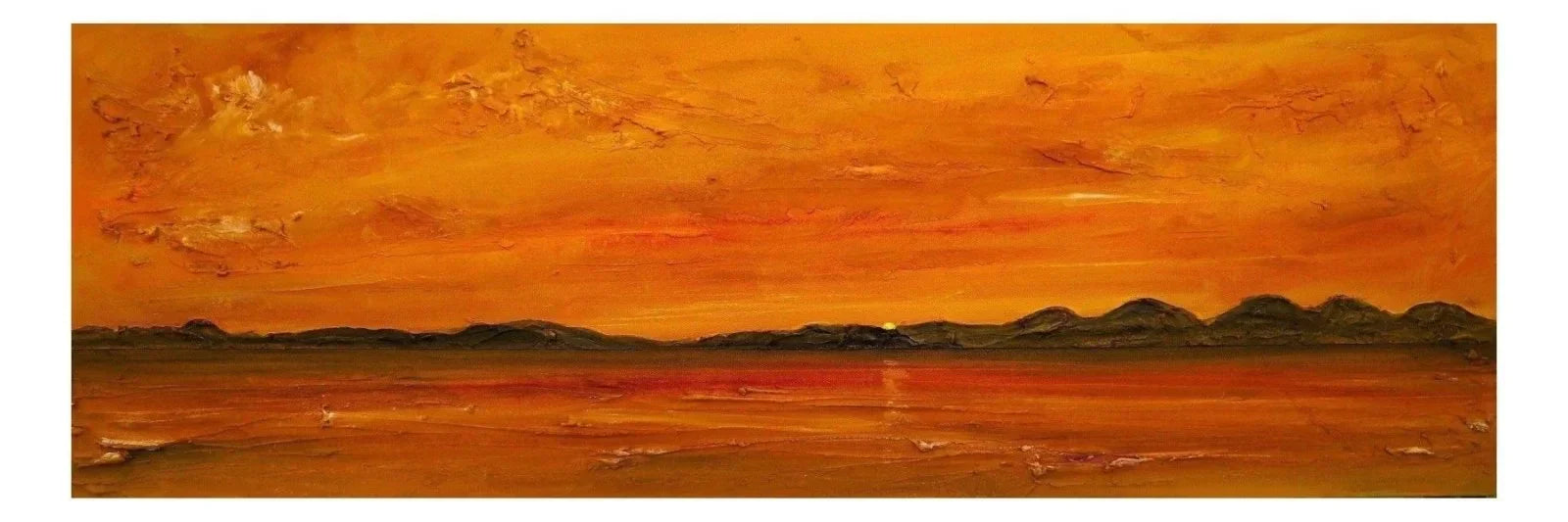 Sunset Over Jura & Gigha Panoramic Prints Temp - Commission Scottish Artist Hebridean Islands Art Gallery Scotland