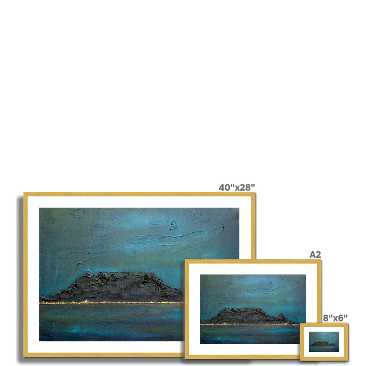 Table Mountain Dusk Painting | Antique Framed & Mounted Prints From Scotland