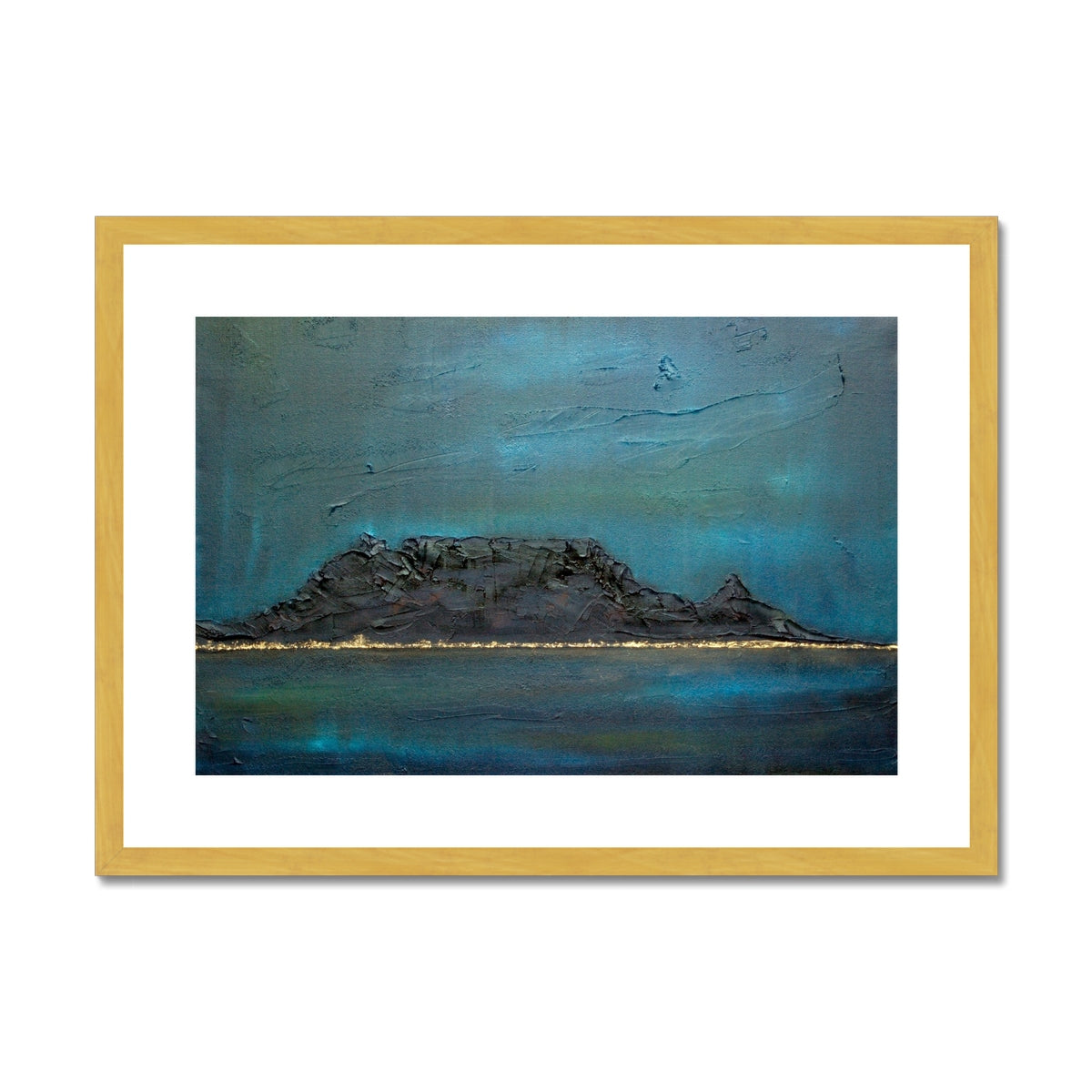 Table Mountain Dusk Painting | Antique Framed & Mounted Prints From Scotland