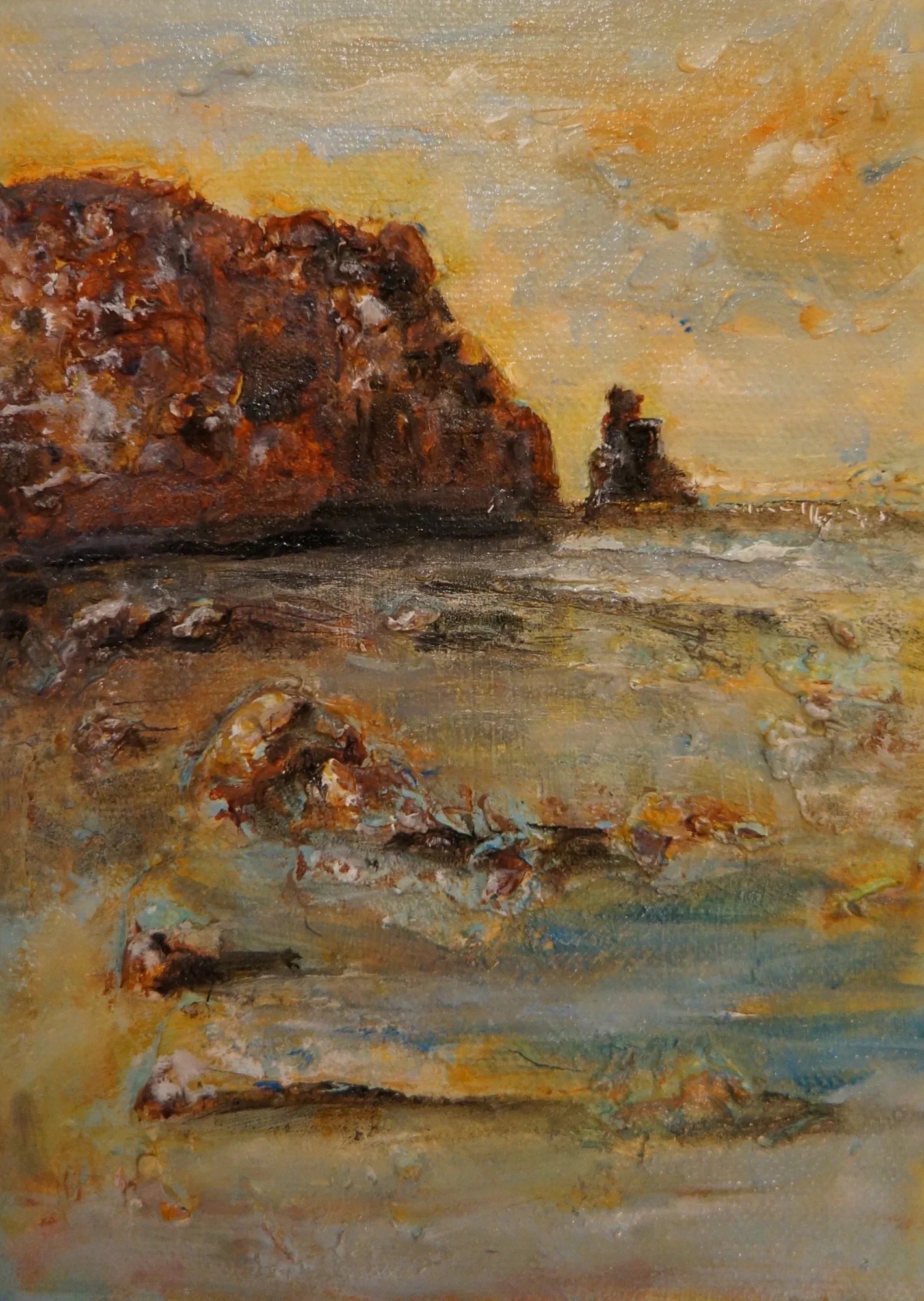 Talisker Bay Skye Wooden Art Block - Gallery Scotland Worldwide Shipping Impasto Oil Painting Scottish Landscape Paintings and Prints