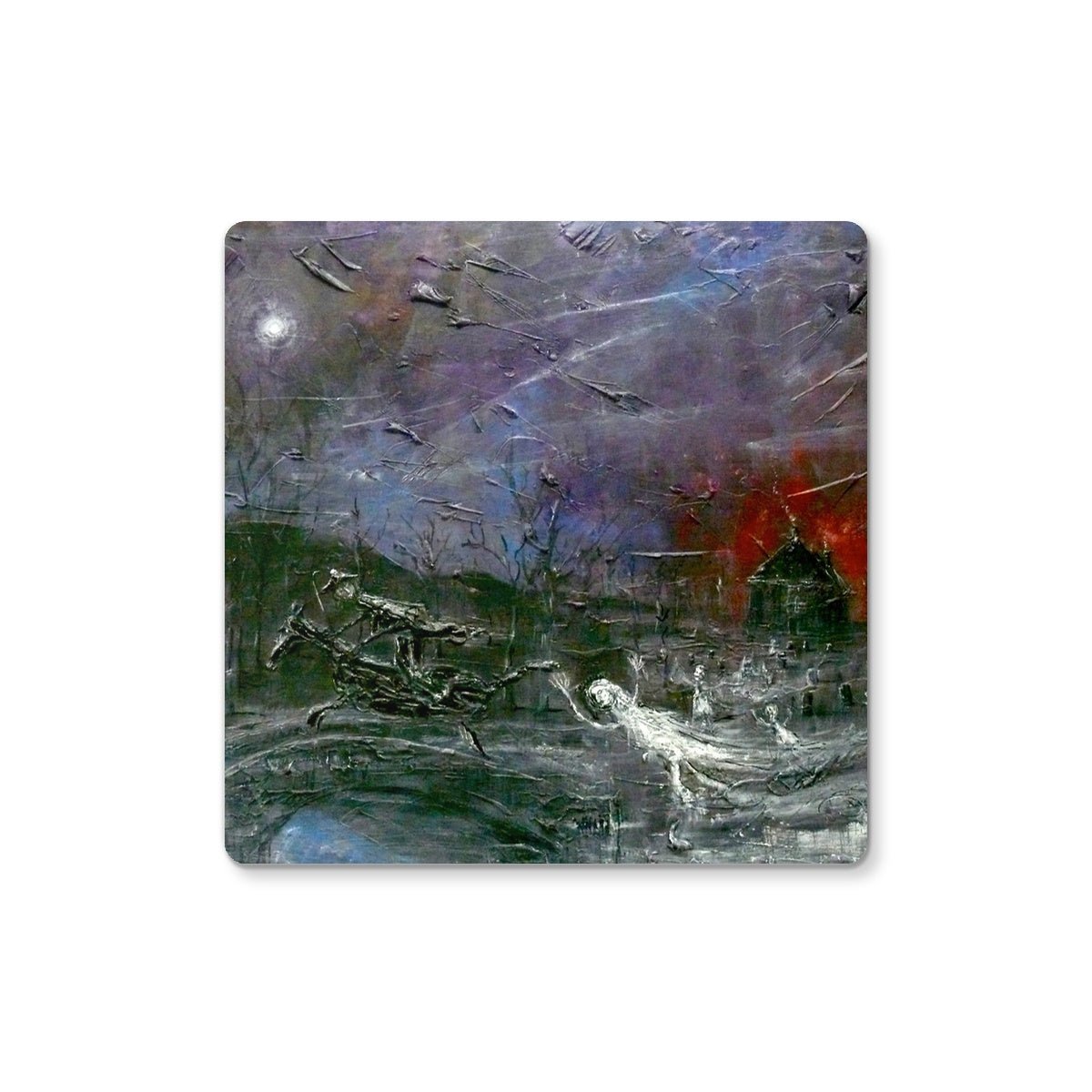 Tam O Shanter Art Gifts Coaster-Coasters-Abstract & Impressionistic Art Gallery-2 Coasters-Paintings, Prints, Homeware, Art Gifts From Scotland By Scottish Artist Kevin Hunter