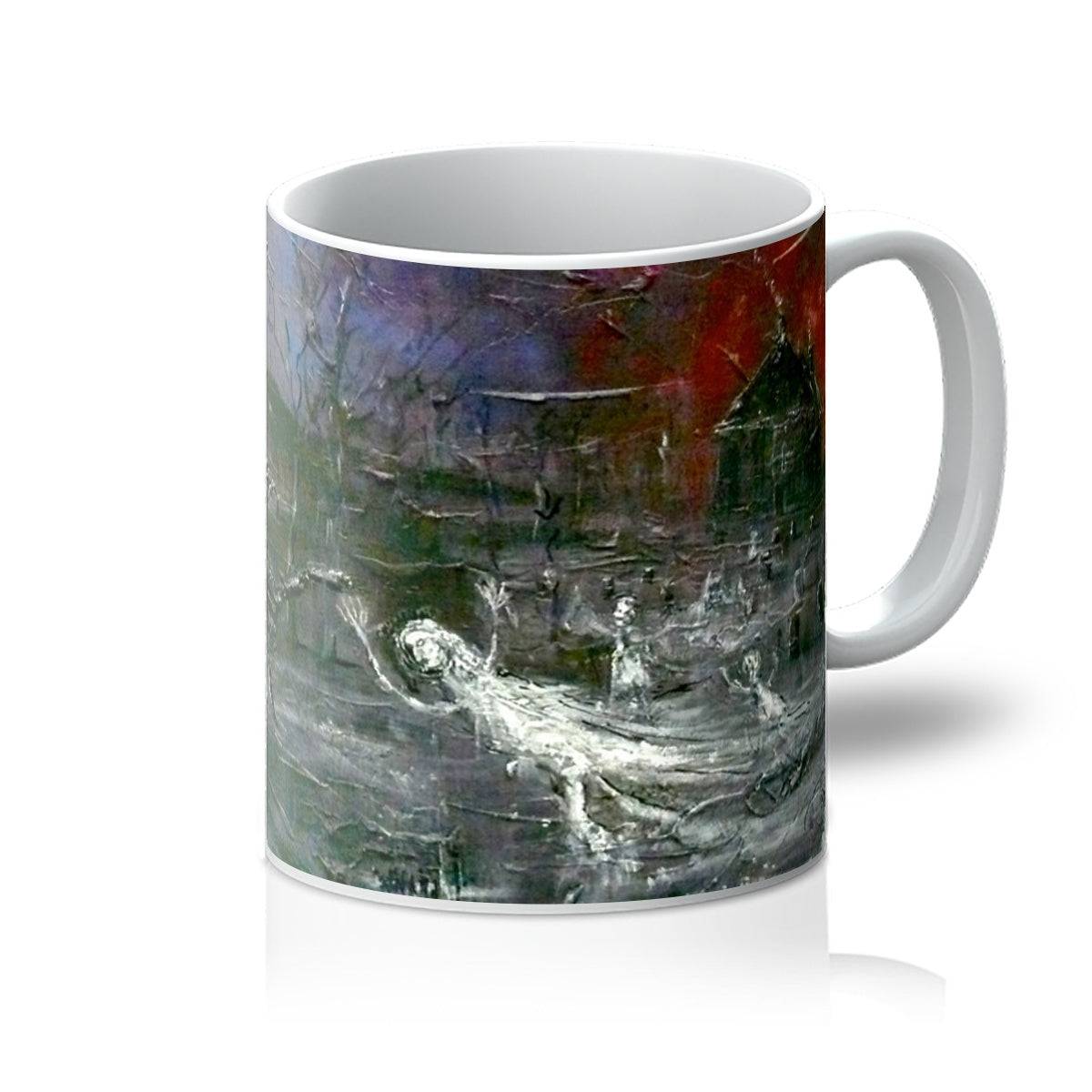 Tam O Shanter Art Gifts Mug-Mugs-Abstract & Impressionistic Art Gallery-11oz-White-Paintings, Prints, Homeware, Art Gifts From Scotland By Scottish Artist Kevin Hunter