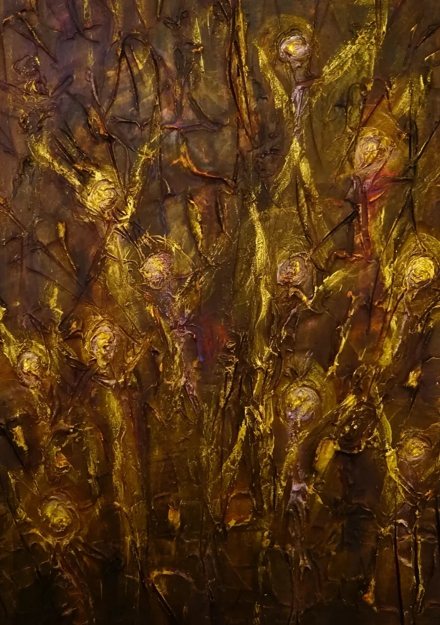 Tam o Shanter Witches - Abstract & Impressionistic Art Gallery Scotland Worldwide Shipping Textured Abstract Painting Kevin Hunter