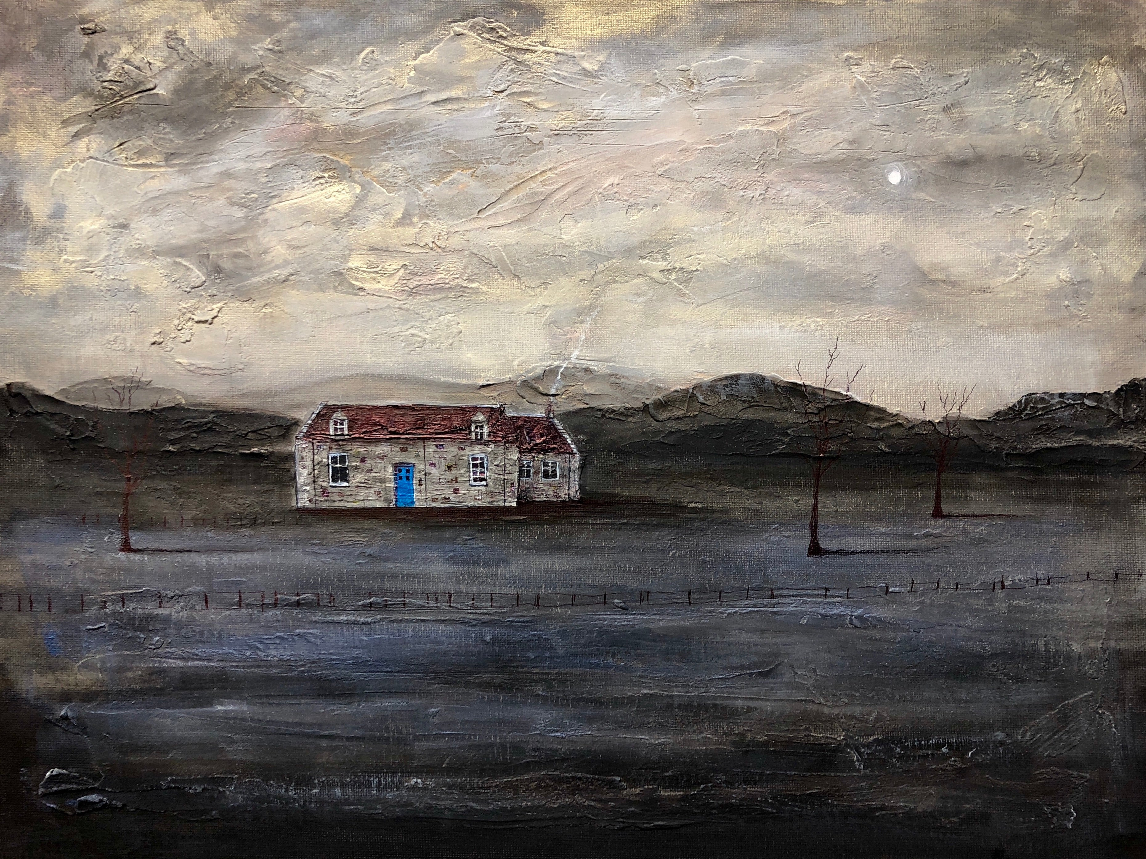 The Blue Door Burn Altmore Cottage Art Prints.