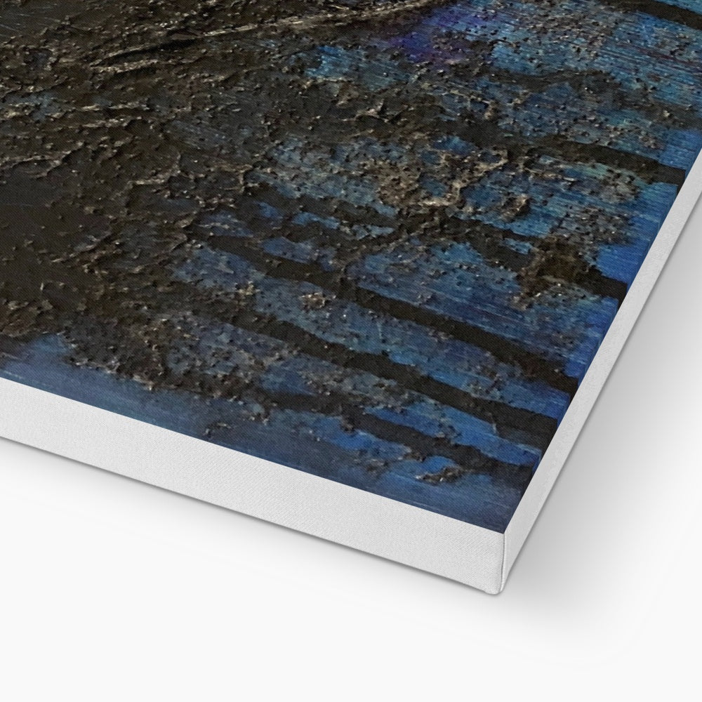 The Blue Moon Wood Abstract Canvas