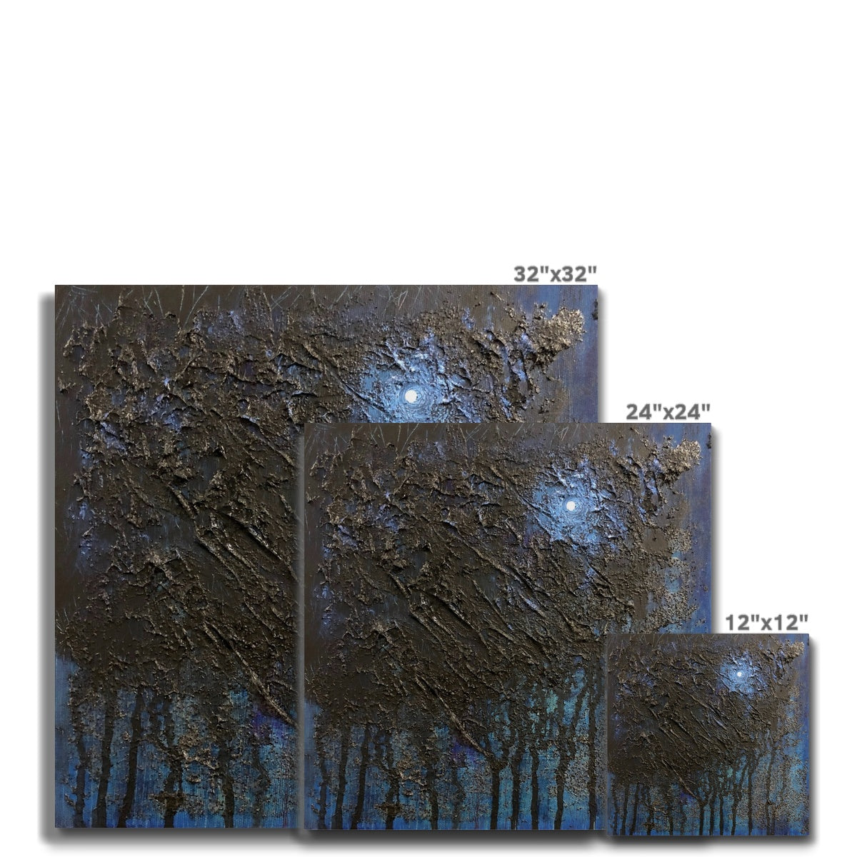 The Blue Moon Wood Abstract Painting | Canvas Prints From Scotland