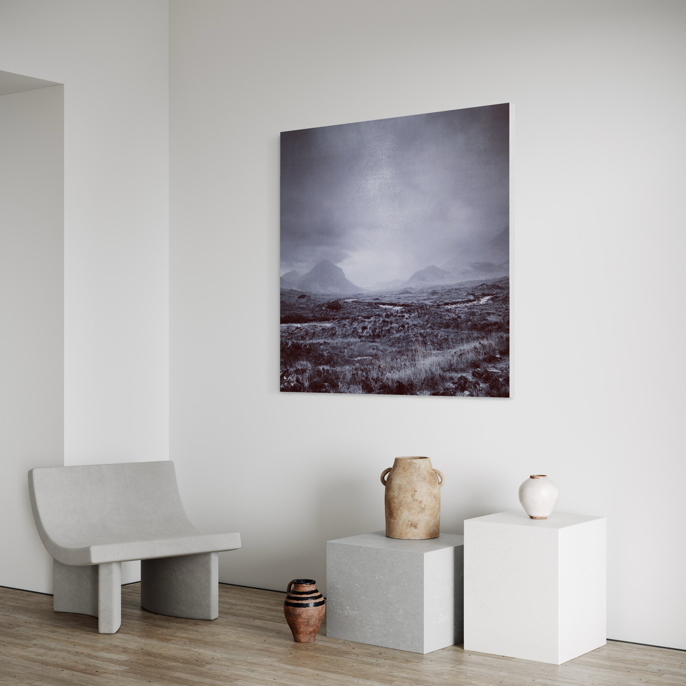 The Brooding Cuillin Skye 50x50 inch Stretched Canvas Statement Wall Art