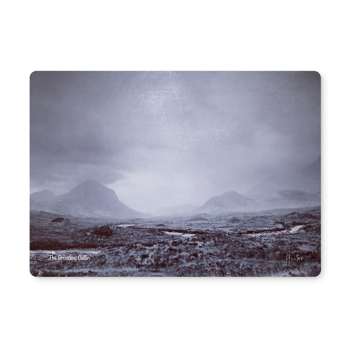 The Brooding Cuillin Skye Art Gifts Placemat-Placemats-Skye Art Gallery-4 Placemats-Paintings, Prints, Homeware, Art Gifts From Scotland By Scottish Artist Kevin Hunter