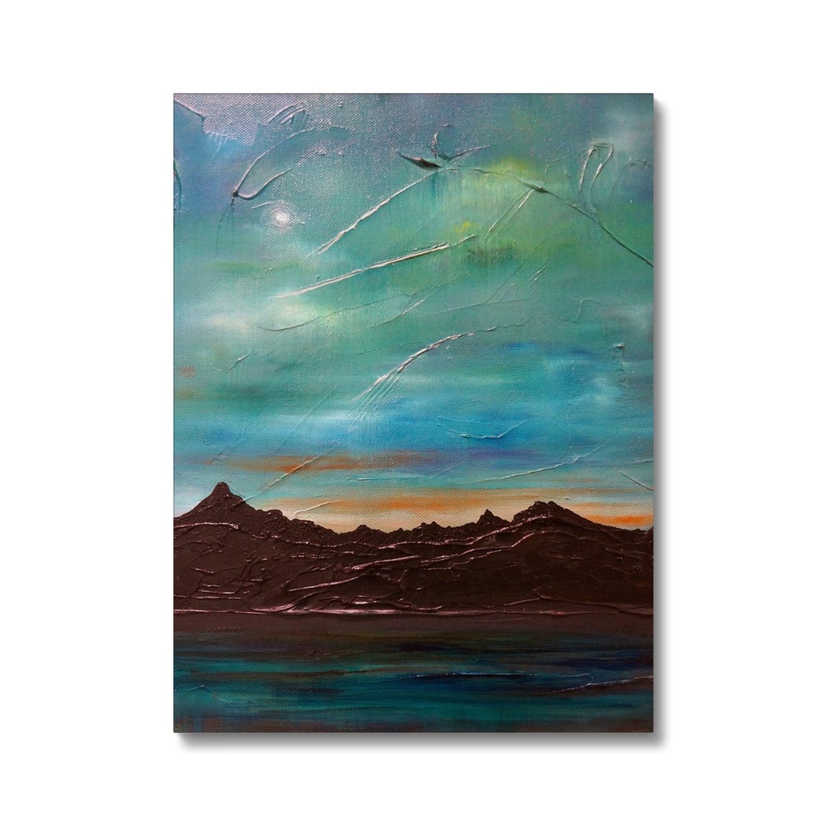 The Cuillin From Elgol Skye Painting | Canvas From Scotland-Contemporary Stretched Canvas Prints-Skye Art Gallery-18"x24"-Paintings, Prints, Homeware, Art Gifts From Scotland By Scottish Artist Kevin Hunter