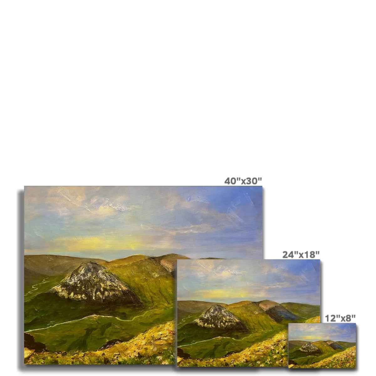 The Devil’s Point From Cairn a Mhaim Painting | Canvas From Scotland-Contemporary Stretched Canvas Prints-Scottish Lochs & Mountains Art Gallery-Paintings, Prints, Homeware, Art Gifts From Scotland By Scottish Artist Kevin Hunter