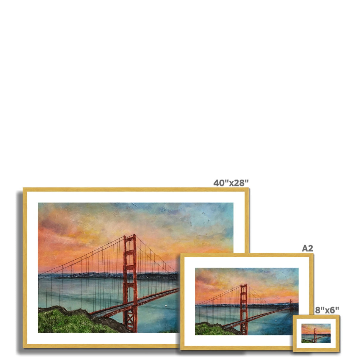 The Golden Gate Bridge Painting | Antique Framed & Mounted Prints From Scotland