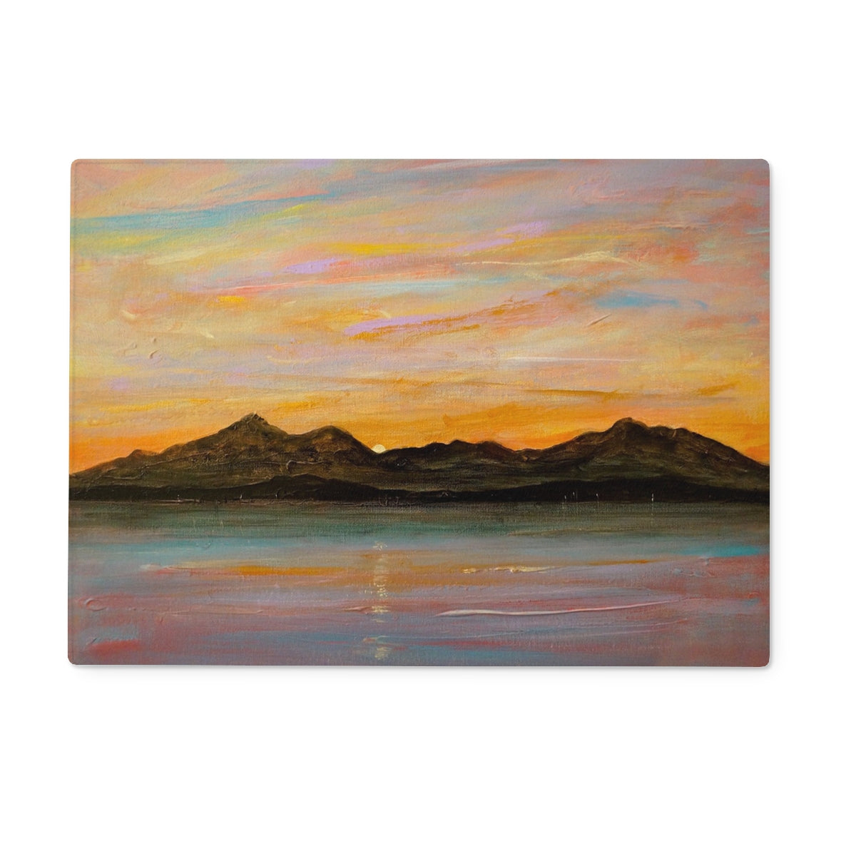 The Sleeping Warrior Arran Art Gifts Glass Chopping Board