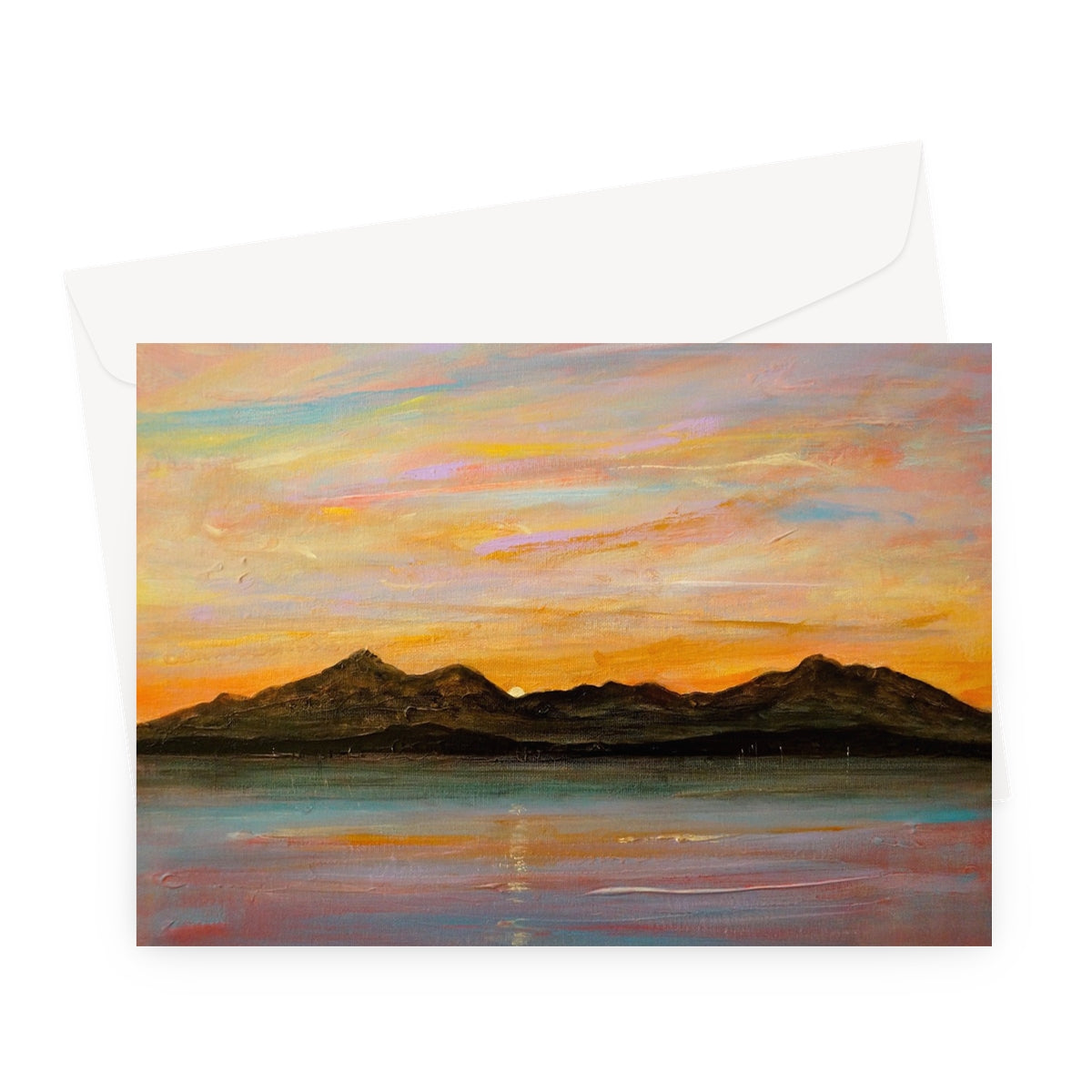 The Sleeping Warrior Arran Scottish Art Gifts Greeting Card