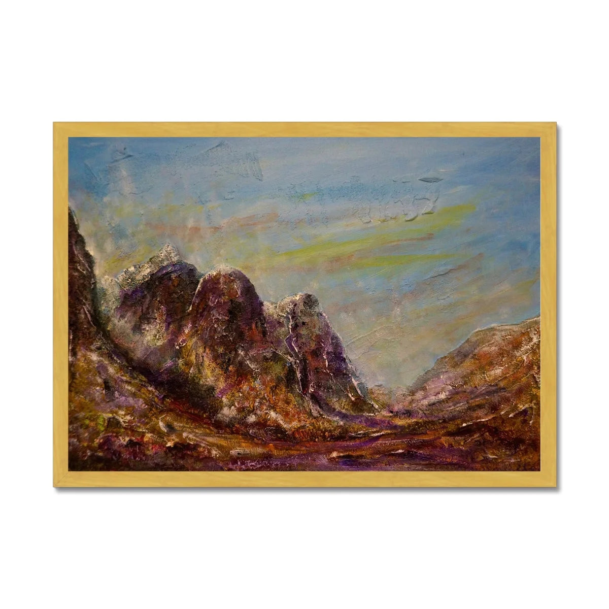 Three Sisters Glencoe Antique Framed Print - Art Gallery Scotland Worldwide Shipping Scottish Prints and Landscape Paintings by Artist