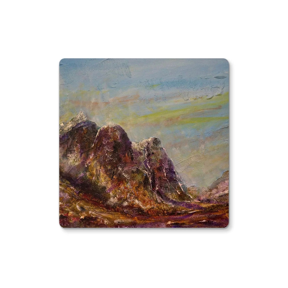 Three Sisters Glencoe Coaster - Art Gallery Scotland Worldwide Shipping Scottish Prints and Landscape Paintings by Artist Hunter