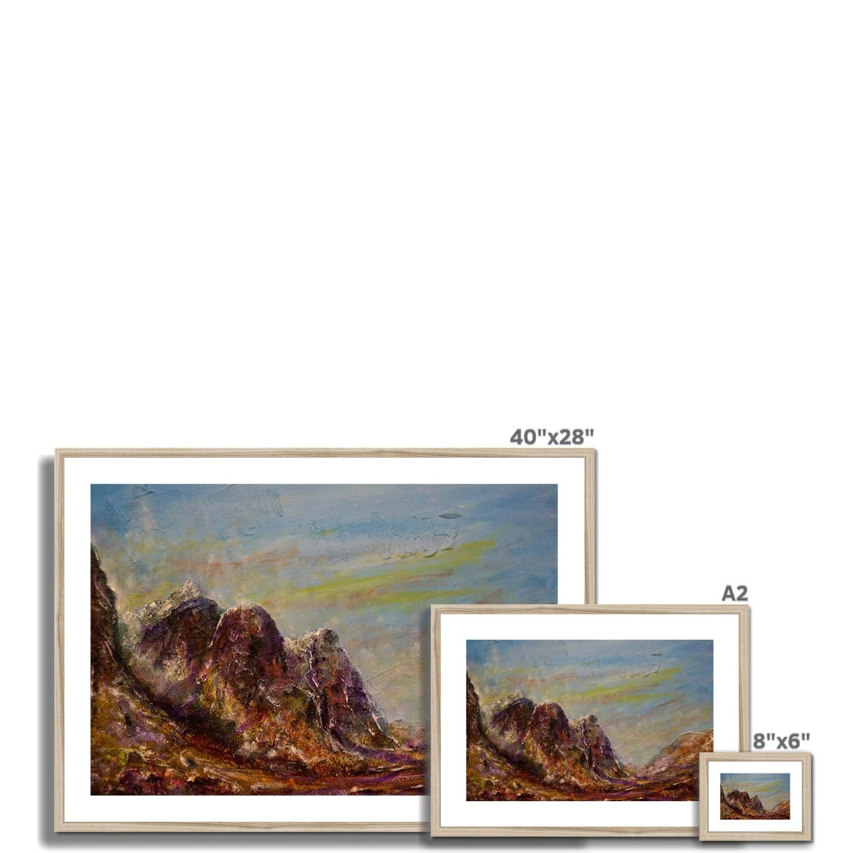 Three Sisters Glencoe Painting | Framed & Mounted Prints From Scotland