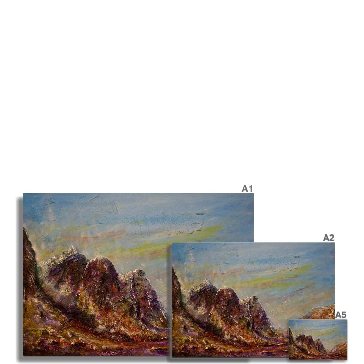 Three Sisters Glencoe Painting | Signed Art Prints From Scotland | By Scottish Artist Hunter