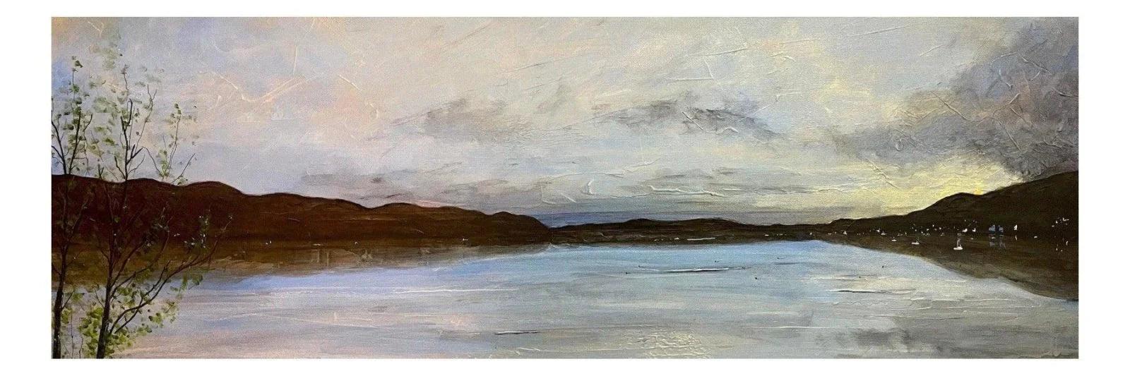 Tighnabruaich Panoramic Prints - Highlands & Lowlands Art Gallery Scotland Worldwide Shipping Panoramic Lake Landscape Paintings