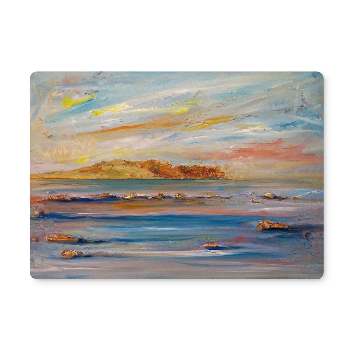 Tiree Dawn Art Gifts Placemat-Placemats-Hebridean Islands Art Gallery-4 Placemats-Paintings, Prints, Homeware, Art Gifts From Scotland By Scottish Artist Kevin Hunter