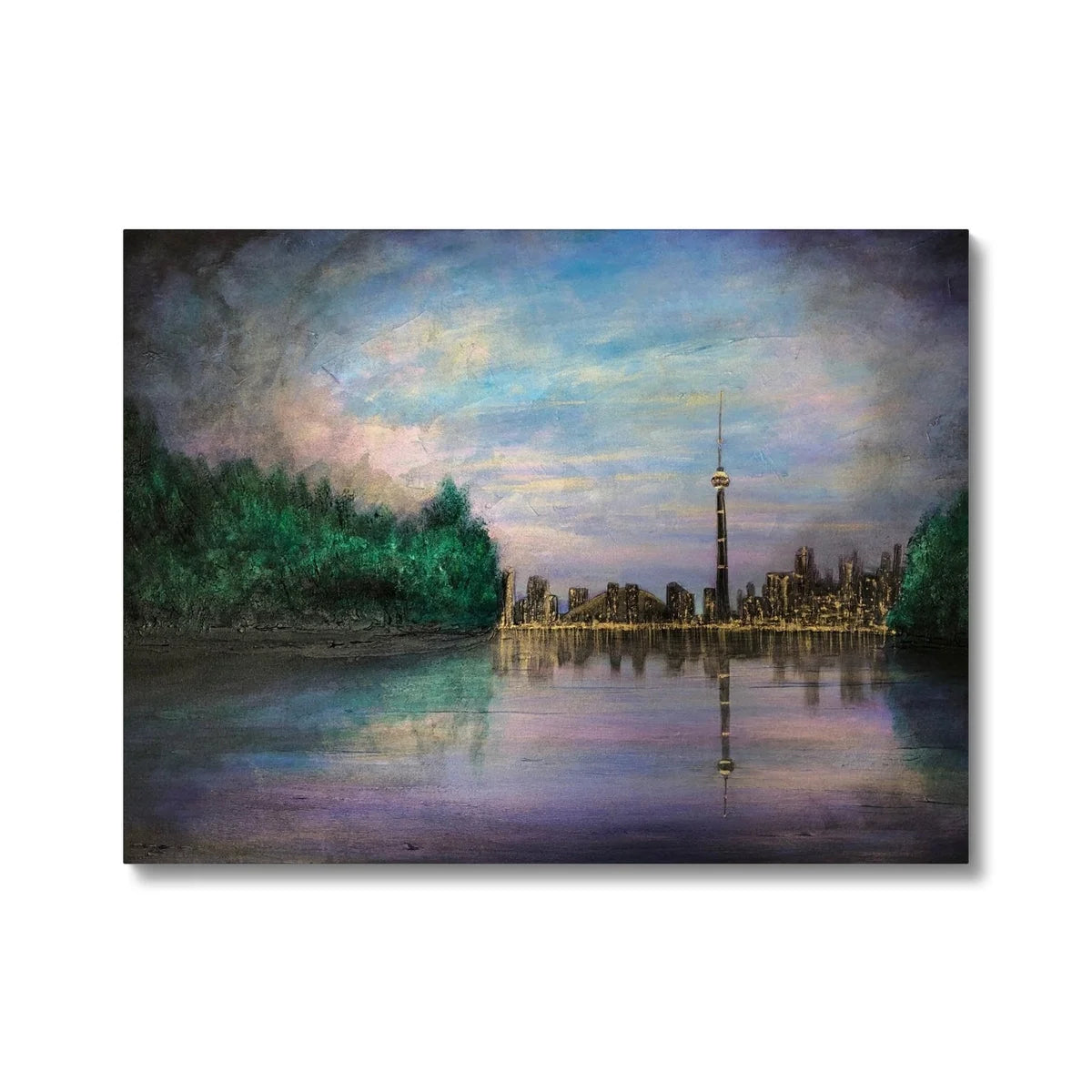 Toronto Last Light Original Cityscape Painting on Canvas - World Art Gallery Scotland Worldwide Shipping Hunter Scottish Prints