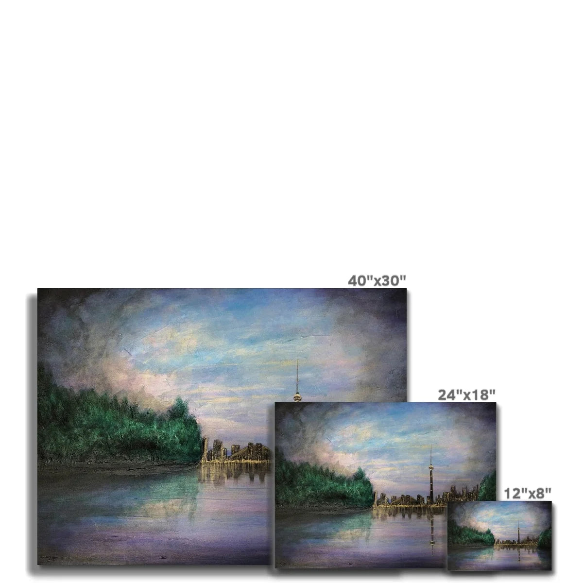 Toronto Last Light Original Cityscape Painting on Canvas - World Art Gallery Scotland Worldwide Shipping Hunter Scottish Prints