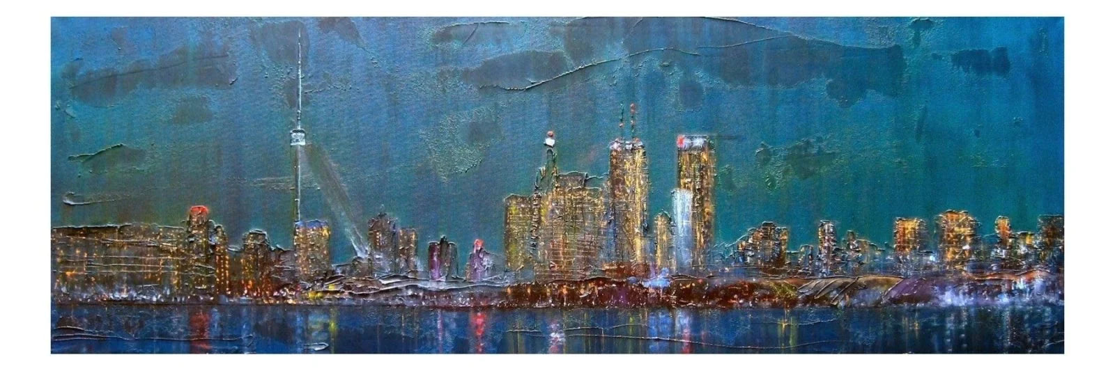 Toronto Nights Panoramic Prints - World Art Gallery Scotland Worldwide Shipping Illuminated City Skyline Paintings and by Artist Hunter