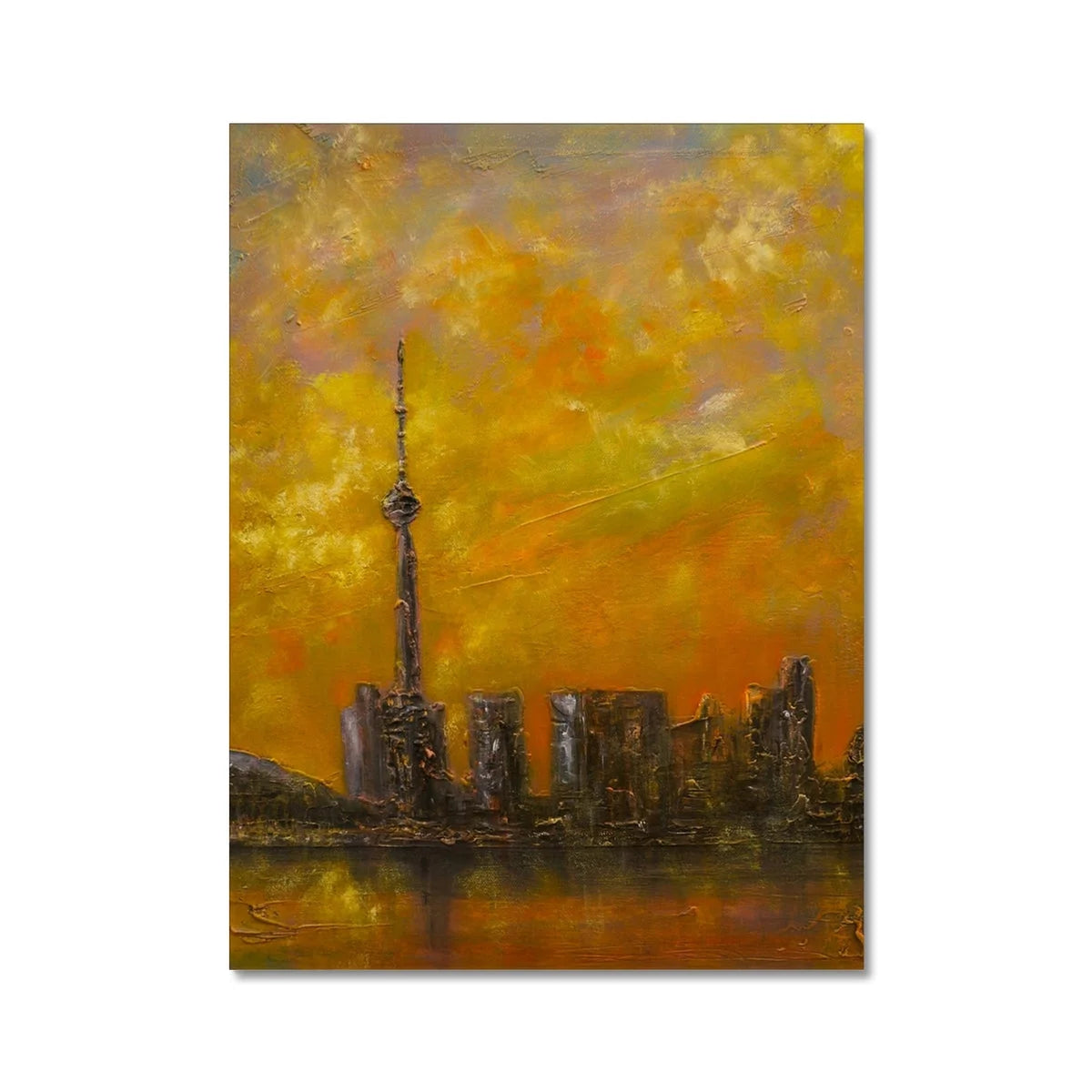 Toronto Summer Dusk Original Cityscape Painting on Canvas - World Art Gallery Scotland Worldwide Shipping Hunter Scottish Prints