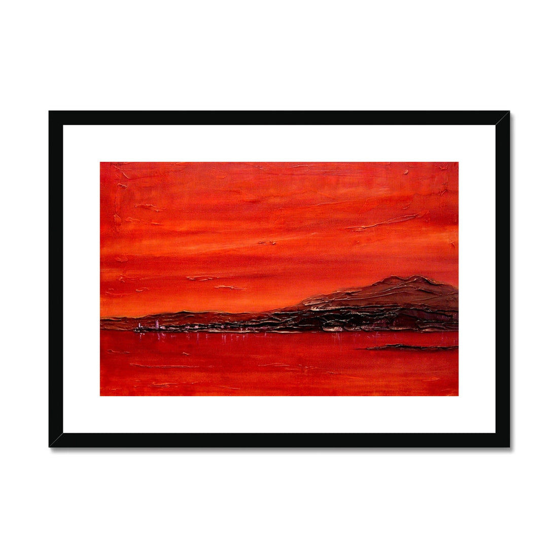 Toward Point Lighthouse Sunset Painting | Framed &amp; Mounted Prints From Scotland