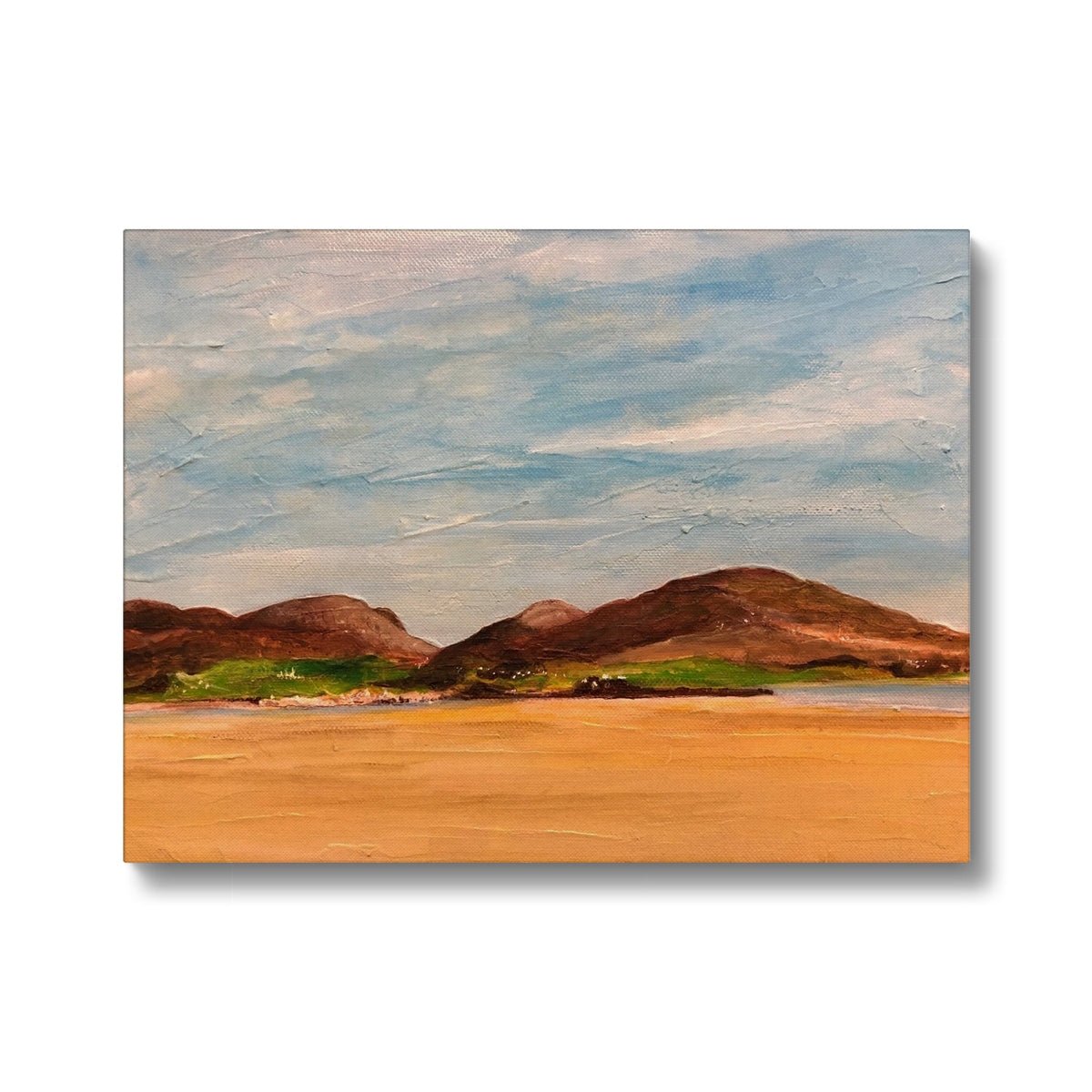 Uig Sands Lewis Painting | Canvas From Scotland-Contemporary Stretched Canvas Prints-Hebridean Islands Art Gallery-16"x12"-Paintings, Prints, Homeware, Art Gifts From Scotland By Scottish Artist Kevin Hunter
