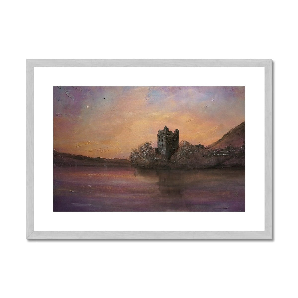 Urquhart Castle Moonlight Painting | Antique Framed & Mounted Prints From Scotland