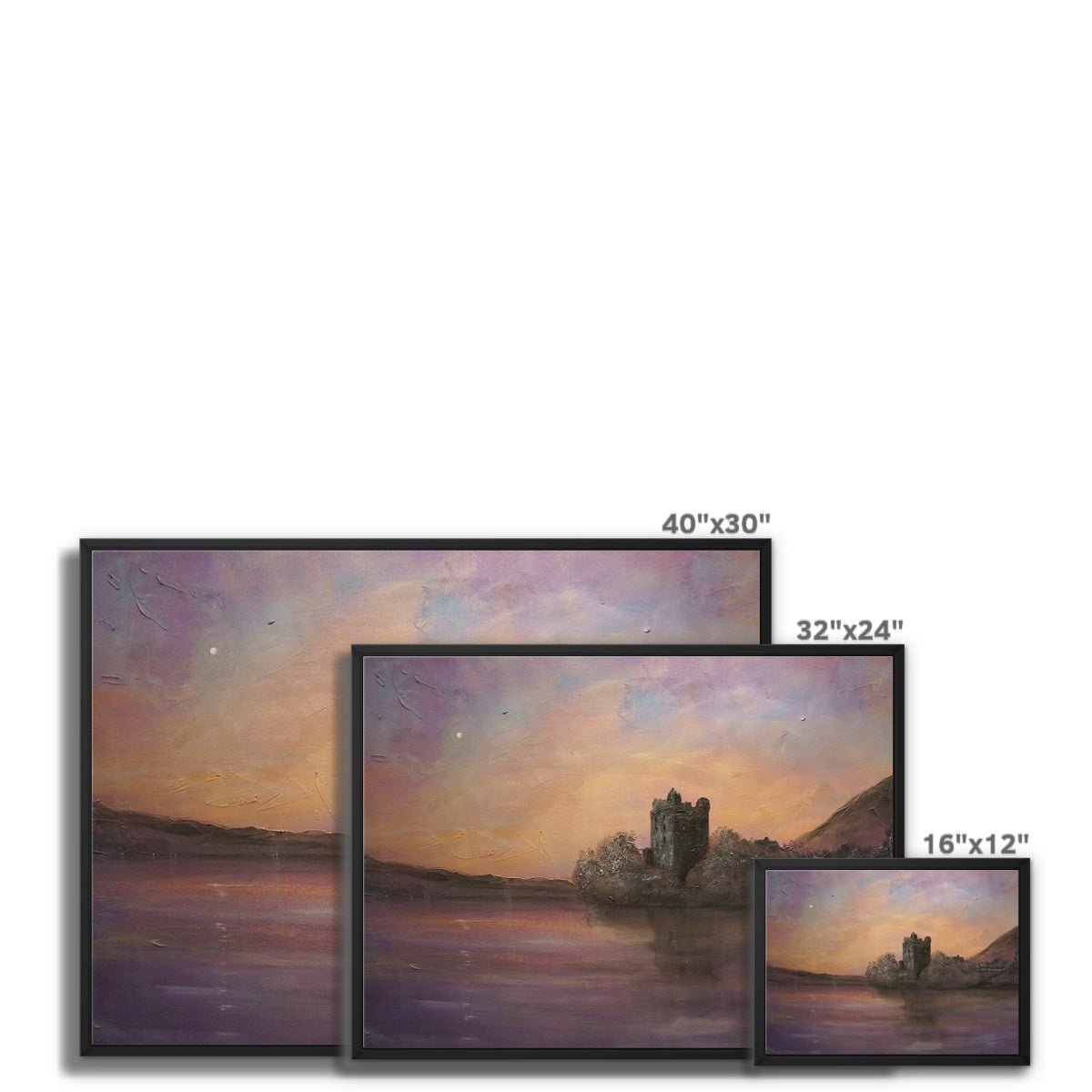 Urquhart Castle Moonlight Painting | Framed Canvas Prints From Scotland