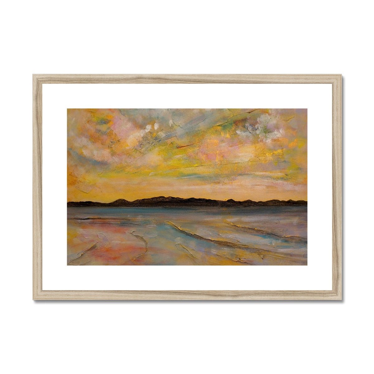 Vallay Island North Uist Painting | Framed & Mounted Prints From Scotland-Framed & Mounted Prints-Hebridean Islands Art Gallery-A2 Landscape-Natural Frame-Paintings, Prints, Homeware, Art Gifts From Scotland By Scottish Artist Kevin Hunter