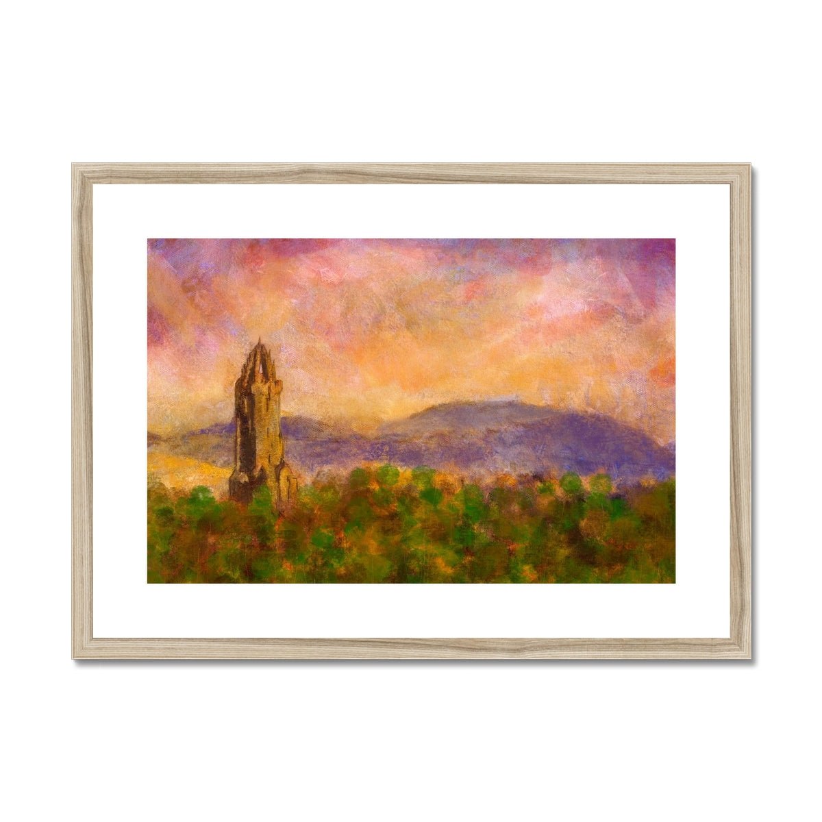 Wallace Monument Dusk Painting | Framed & Mounted Prints From Scotland