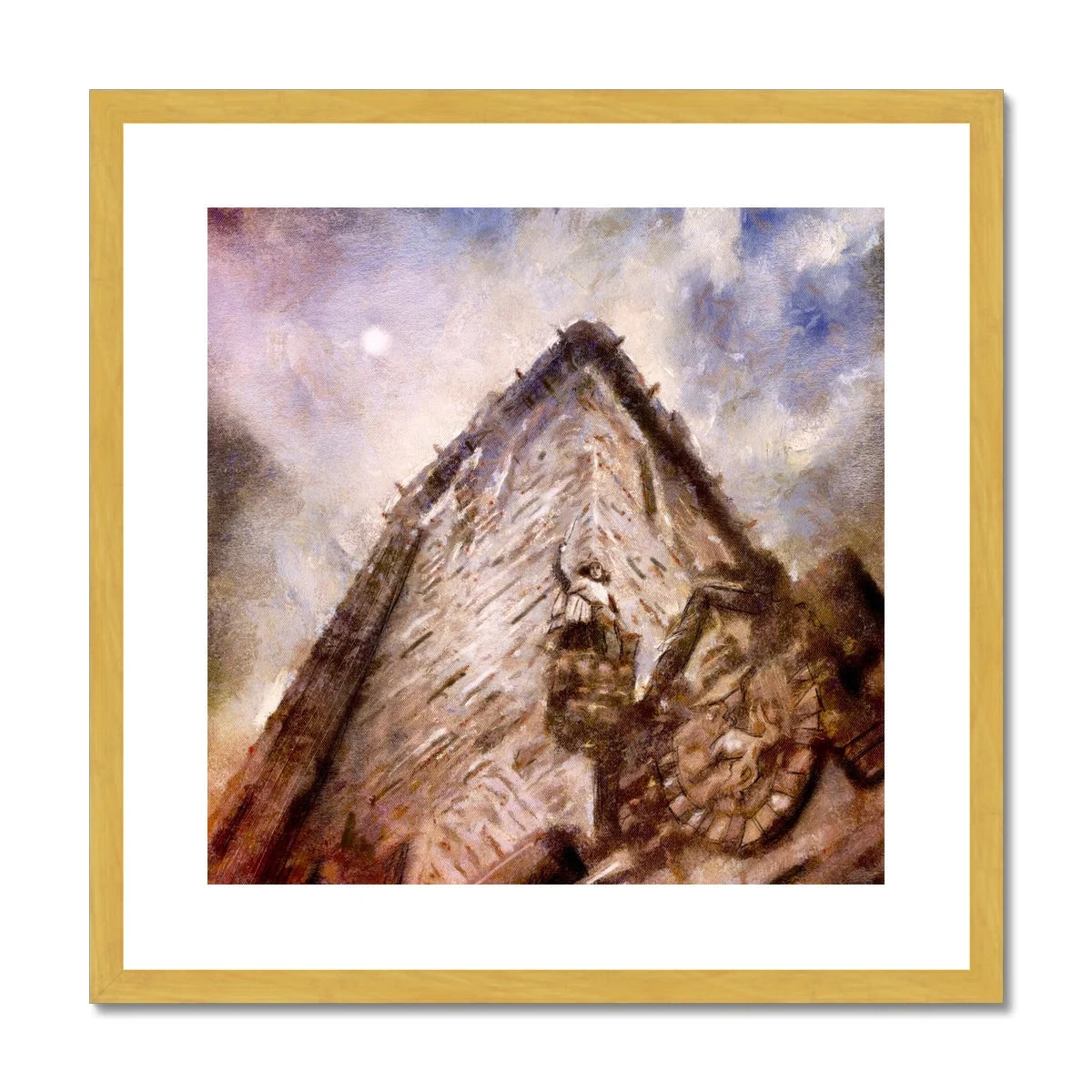 Wallace Monument Moonlight Antique Framed & Mounted Print - Historic Iconic Art Gallery Scotland Worldwide Shipping Scottish Castles