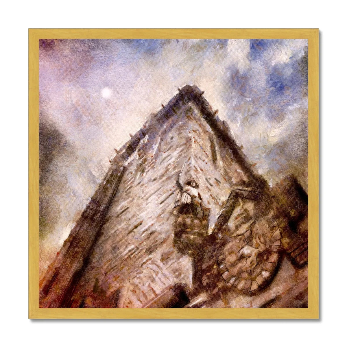 Wallace Monument Moonlight Antique Framed Print - Historic & Iconic Art Gallery Scotland Worldwide Shipping Scottish Castles Paintings