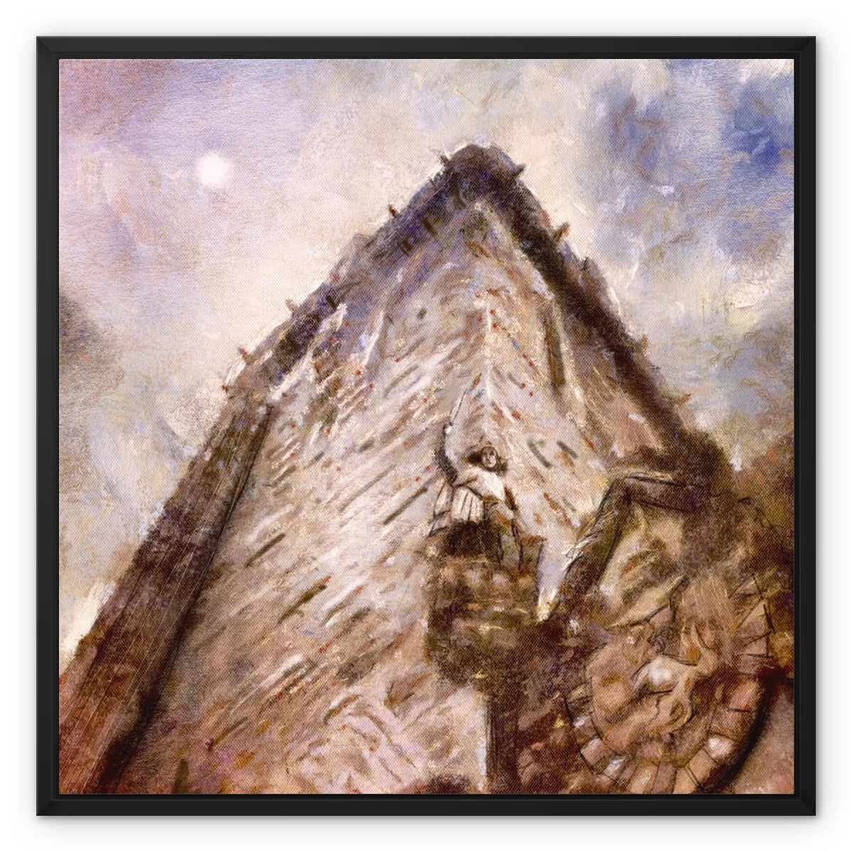 Wallace Monument Moonlight Framed Canvas - Historic & Iconic Art Gallery Scotland Worldwide Shipping Scottish Castles Paintings and Fine
