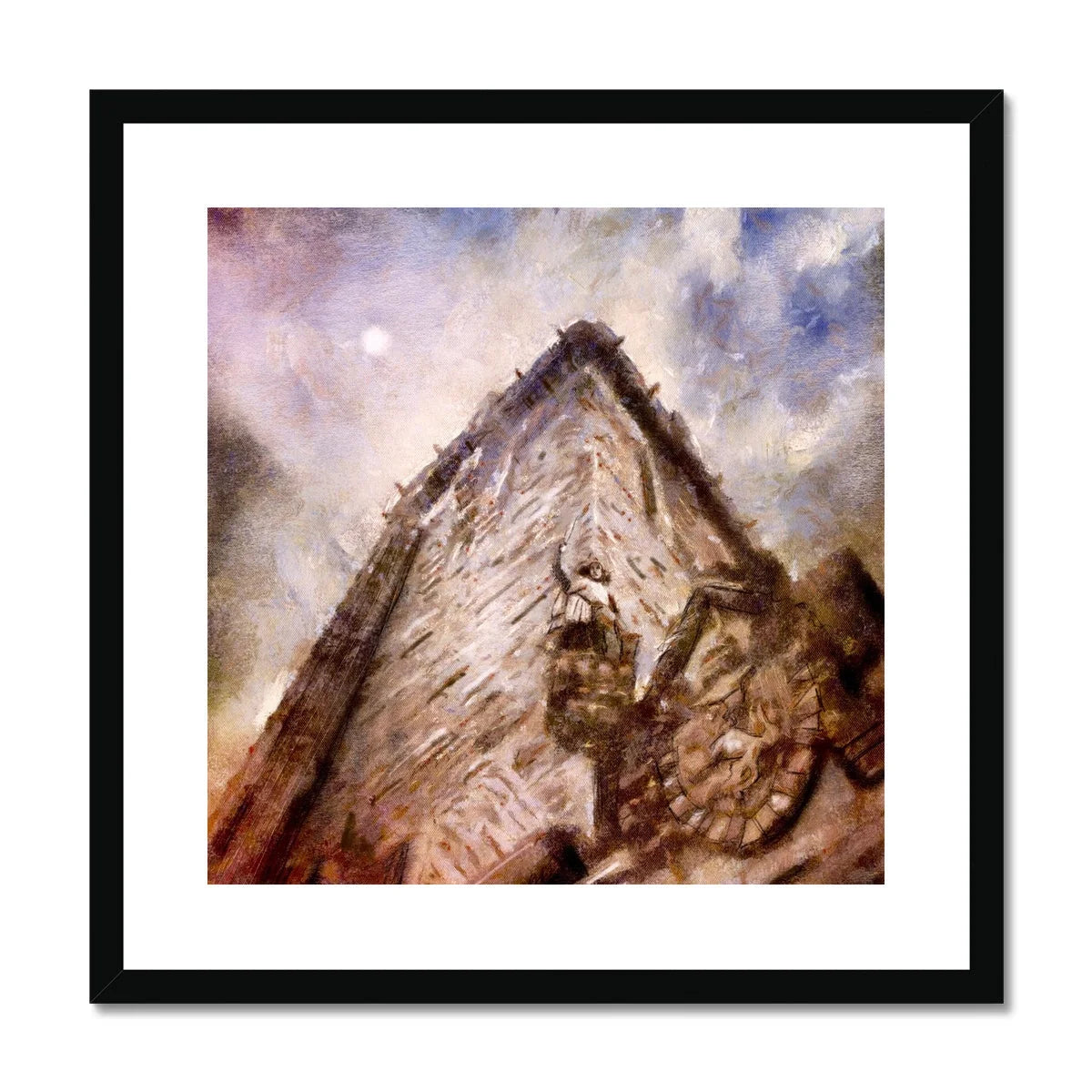 Wallace Monument Moonlight Framed & Mounted Print - Historic Iconic Art Gallery Scotland Worldwide Shipping Scottish Castles Paintings