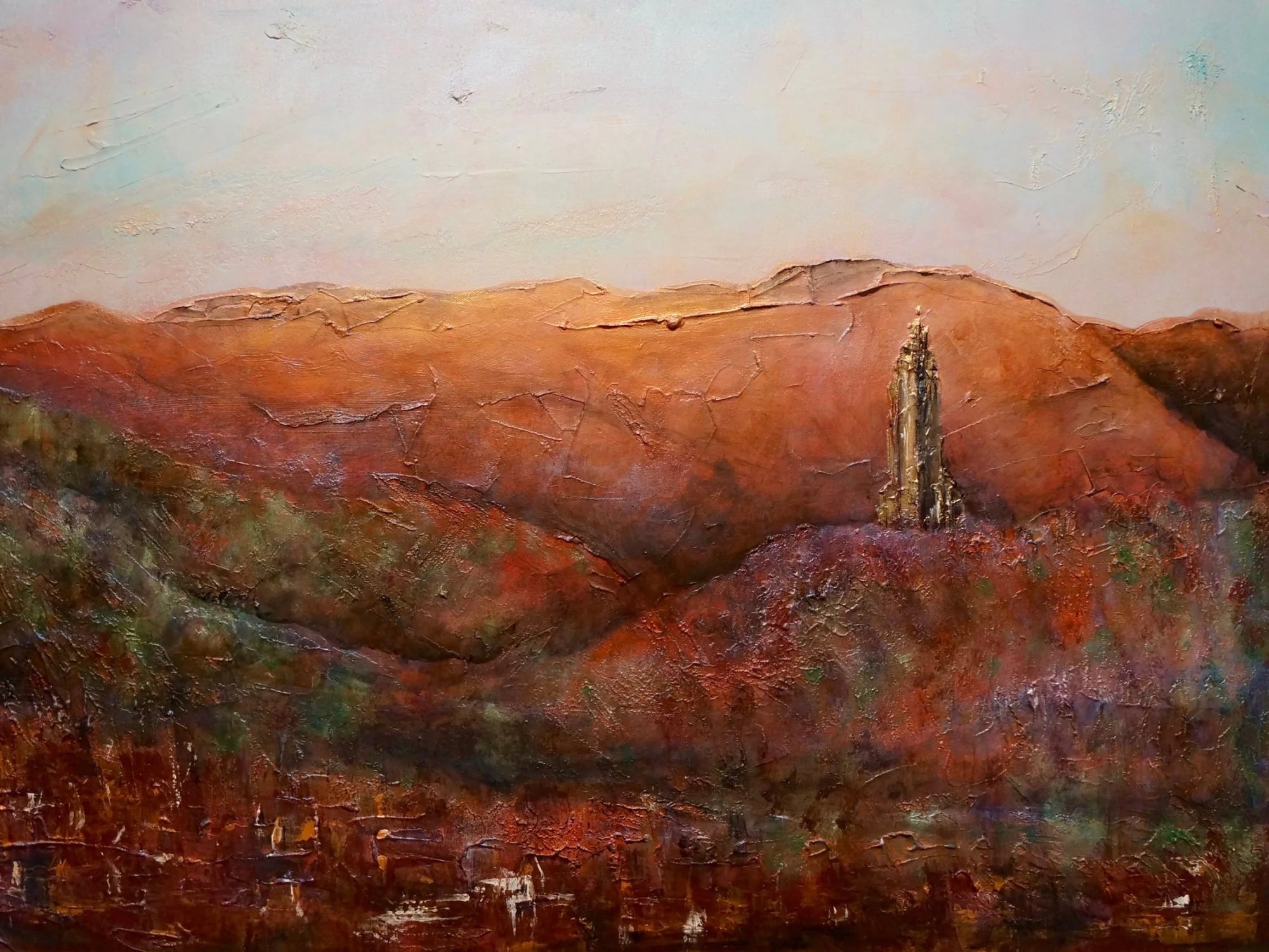 Wallace Monument from Stirling Castle - Historic & Iconic Art Gallery Scotland Worldwide Shipping Vibrant Textured Landscape Scottish