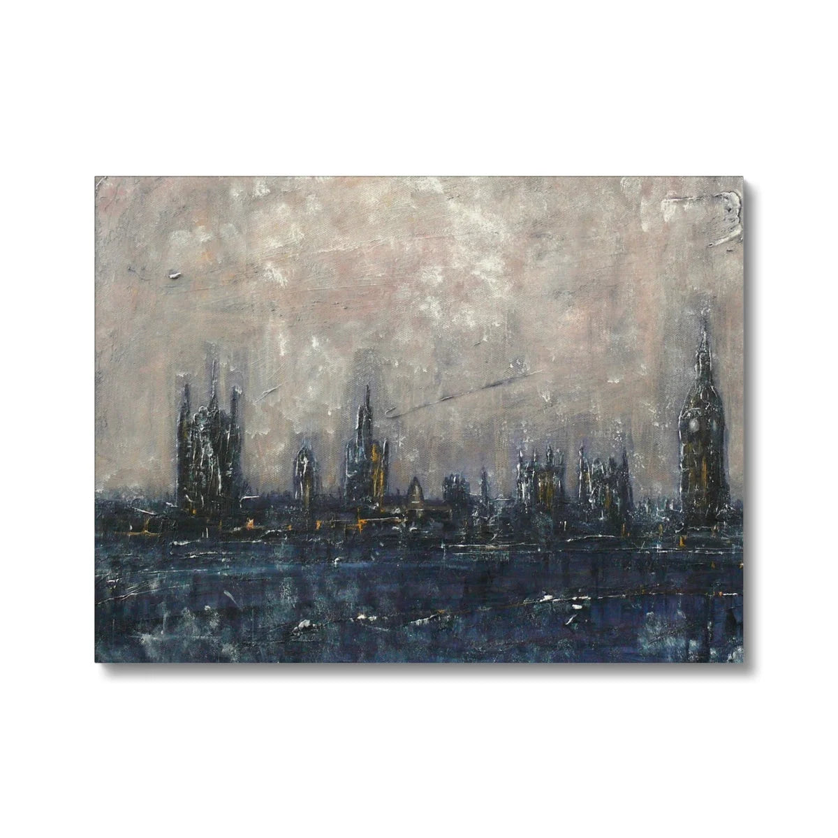 Winter in London Original Cityscape Painting on Canvas - World Art Gallery Scotland Worldwide Shipping Hunter Scottish Prints and Landscape