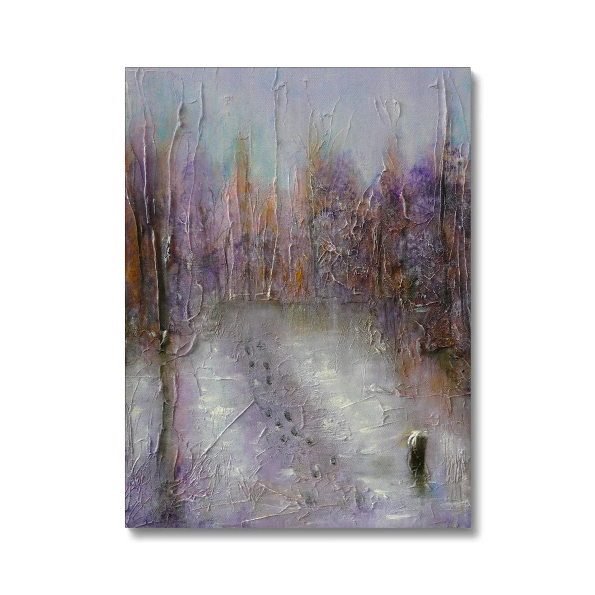 Winter Wood Fontainebleau Original Impressionistic Painting on Canvas - World Art Gallery Scotland Worldwide Shipping Hunter Scottish