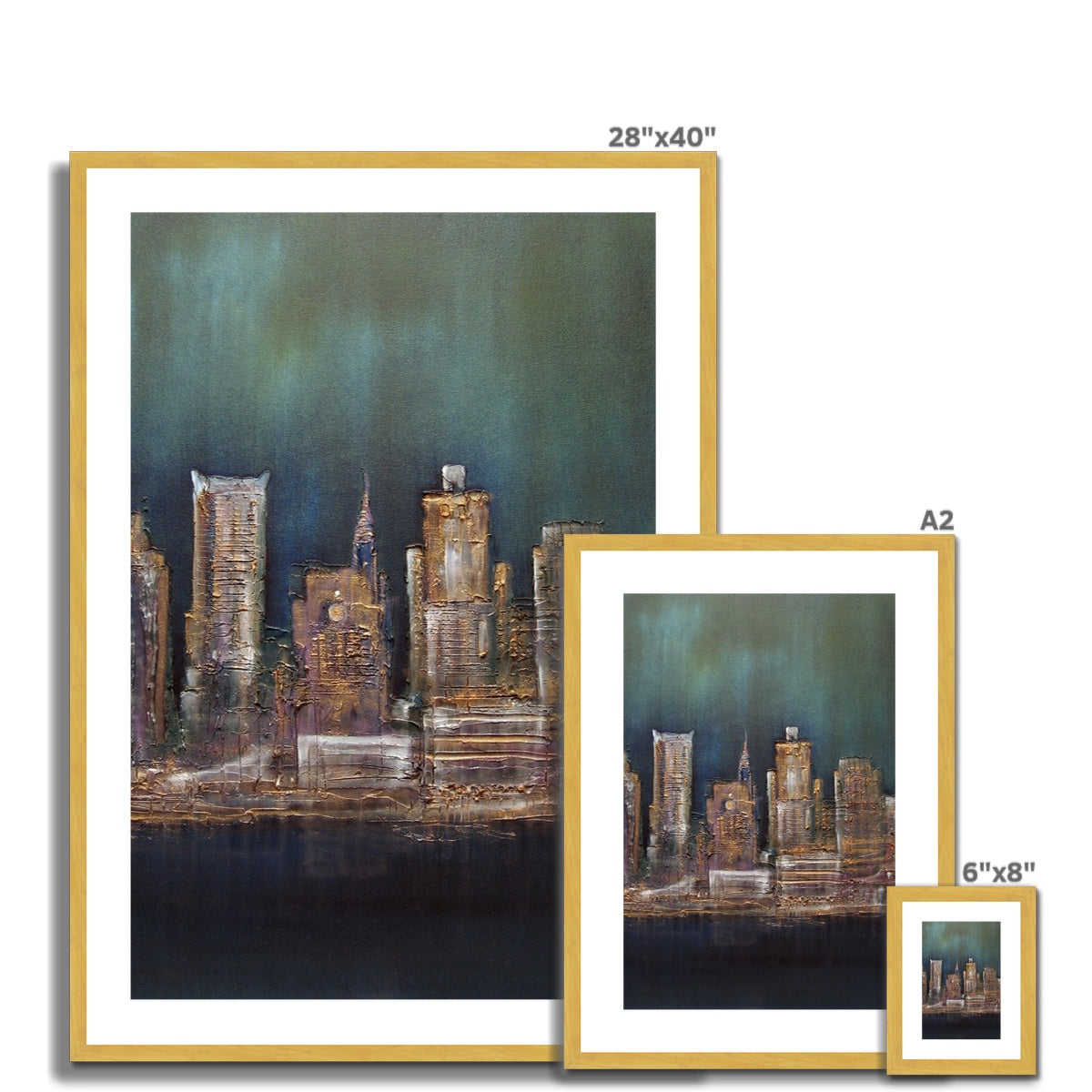 World Paintings - ' New York West Side ' Antique Framed & Mounted Print