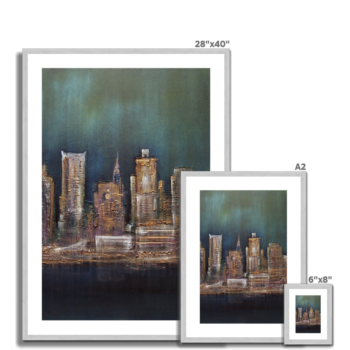 World Paintings - ' New York West Side ' Antique Framed & Mounted Print