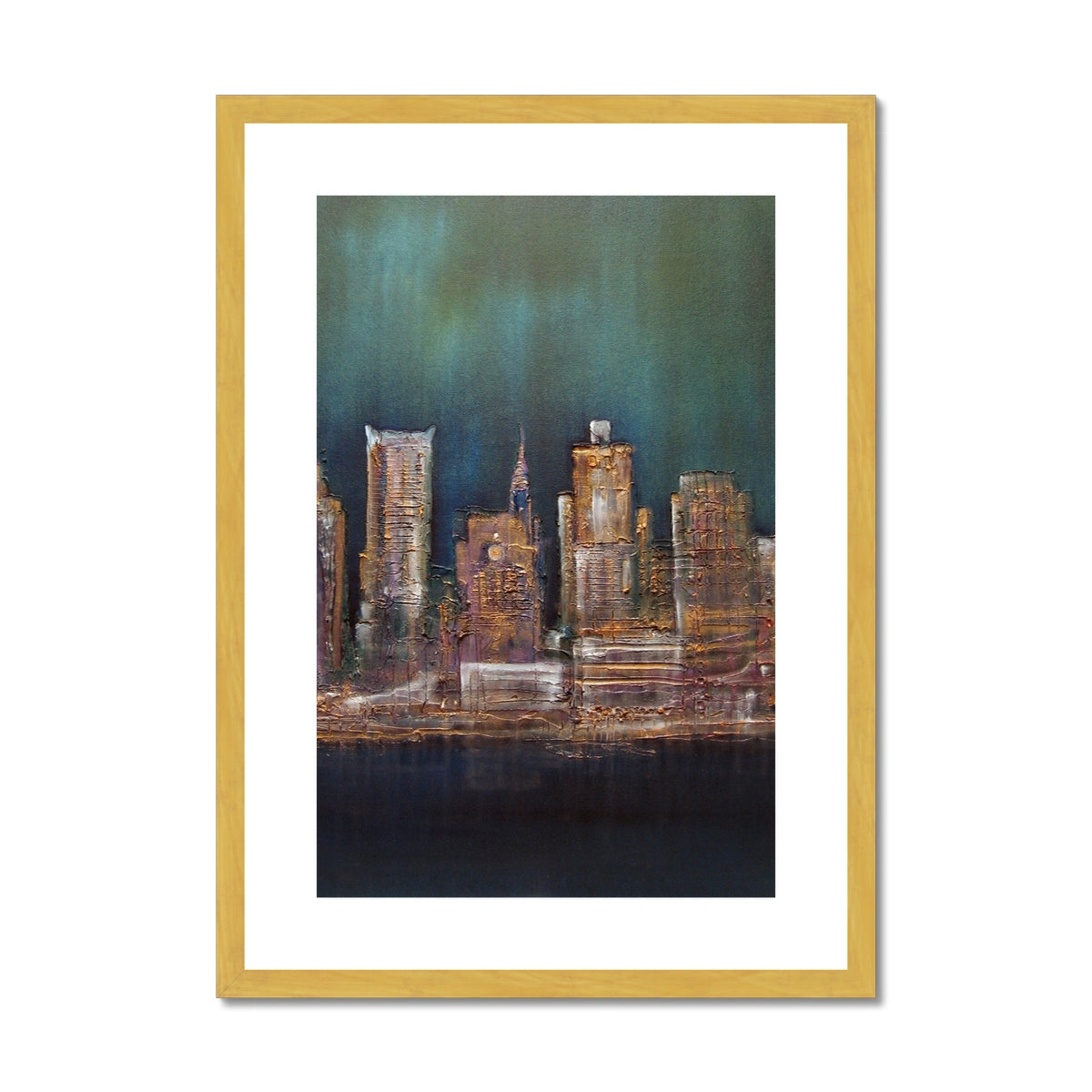 World Paintings - ' New York West Side ' Antique Framed & Mounted Print
